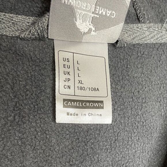 CAMEL CROWN Mens Full-Zip Jacket Anorak NEW Fleece-Lined Windproof Hood Gray L - Picture 9 of 9